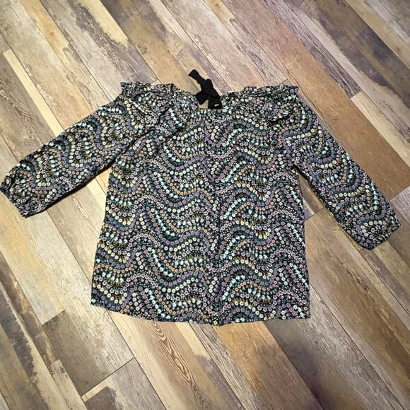 Black floral peasant top| Western Country Shirt | Rodeo Boho - Picture 2 of 7